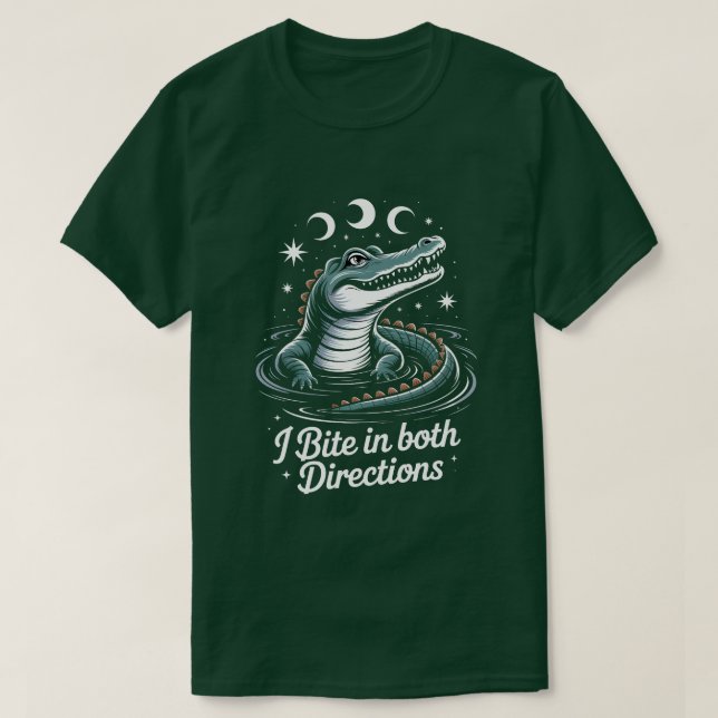 Alligator – I Bite in Both Directions T-Shirt (Design Front)