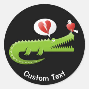 Alligator in Love Classic Round Sticker