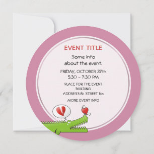 Alligator in Love Invitation