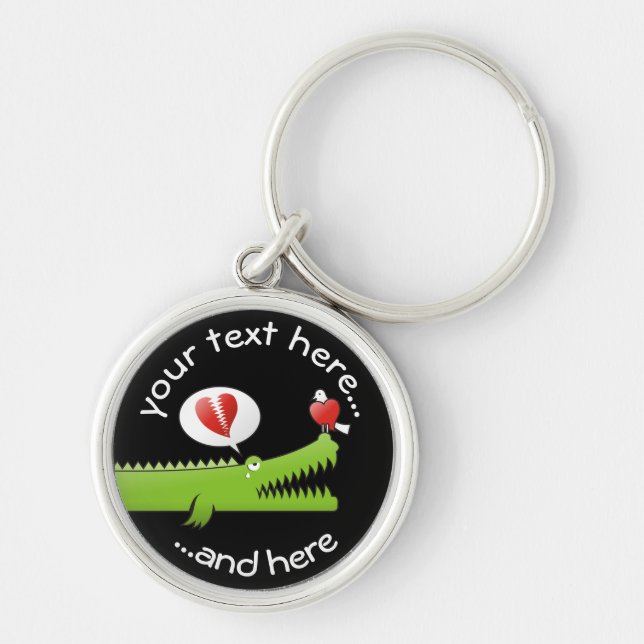 Alligator in Love Key Ring (Front)