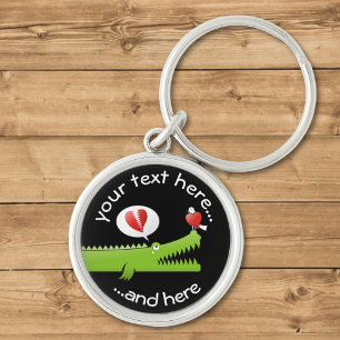 Alligator in Love Key Ring