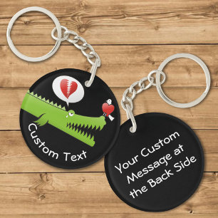 Alligator in Love Keychain