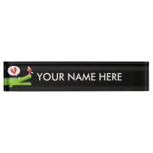 Alligator in Love Nameplate