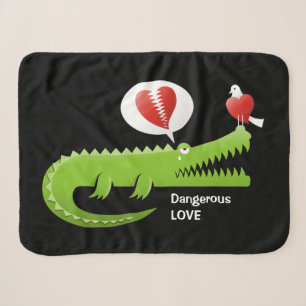 Alligator in Love Sherpa Blanket
