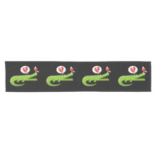 Alligator in Love Short Table Runner