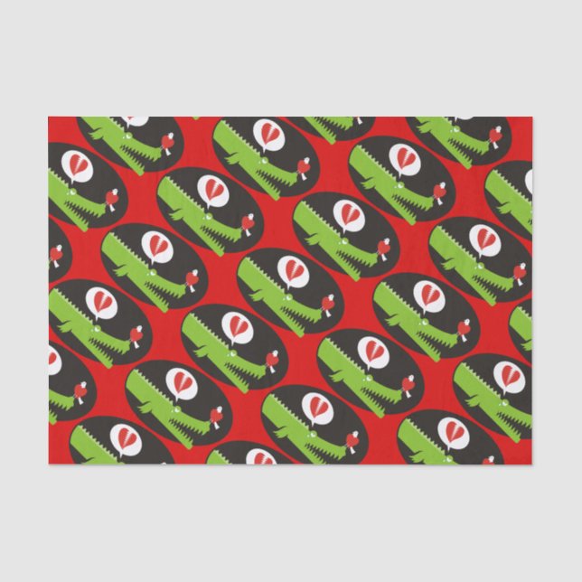 Alligator in Love Tissue Paper (Front)