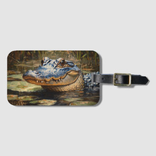 Alligator in the Everglades Wildlife Art Luggage Tag