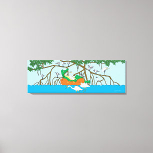 Alligator Innertube Cruise Canvas Print