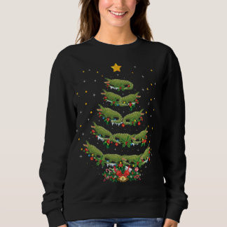 Alligator Lover Xmas Gift Alligator Christmas Tree Sweatshirt