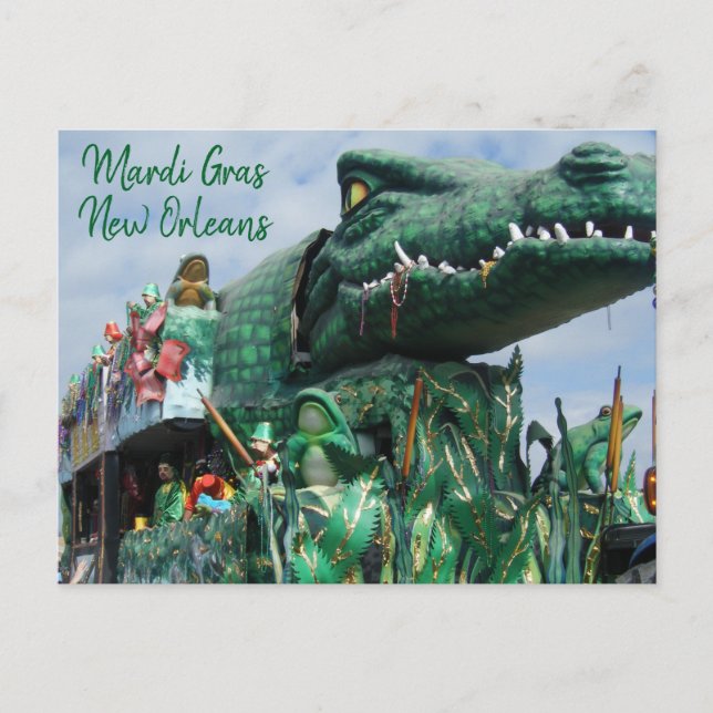 Alligator Mardi Gras Float Postcard (Front)