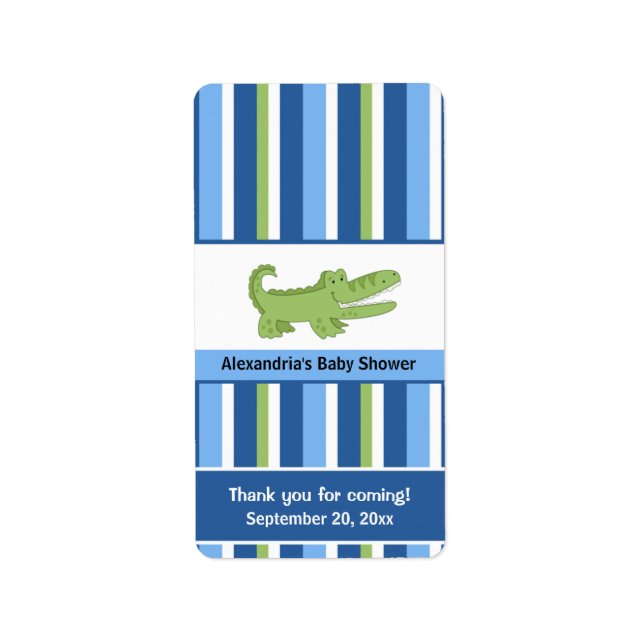 Alligator Miniature Candy Wrappers - Blue/Green Label (Front)