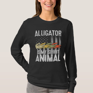 Alligator My Spirit Animal Usa Patriotic American  T-Shirt