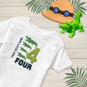 Alligator Number Four Cute Personalized  Toddler T-Shirt