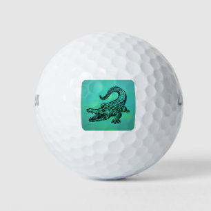 Alligator On A Swampy Green Background Golf Balls