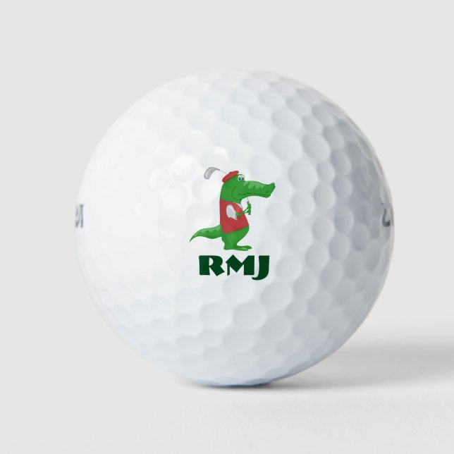 Alligator on GOLF BALLS-Customise w/your Initials Balls (Front)