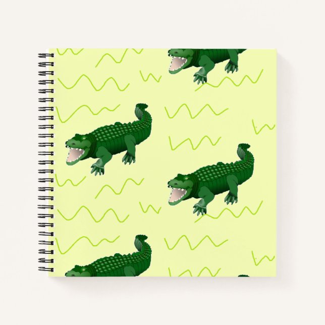 Alligator on yellow notebook (Front)