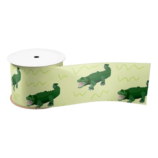 Alligator on yellow satin ribbon (Spool)