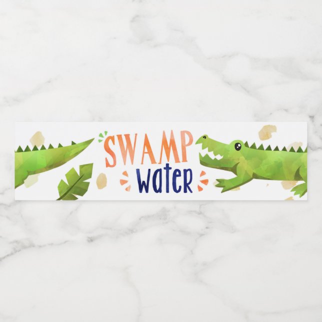 Alligator or Crocodile Water Bottle Labels (Single Label)