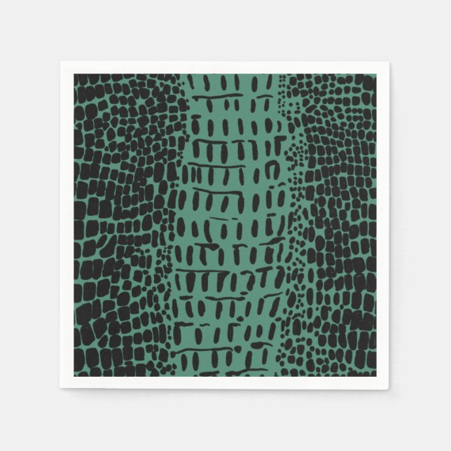 Alligator Print Paper Cocktail Napkins (Front)