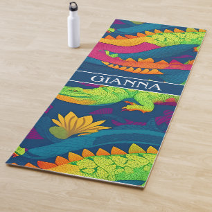 Alligator Rainbow Colourful Personalised Pattern Yoga Mat