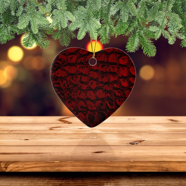 Alligator Red Faux Leather Ceramic Tree Decoration (Creator Uploaded)