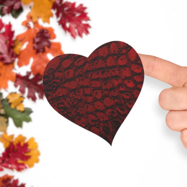Alligator Red Faux Leather Heart Sticker (Creator Uploaded)