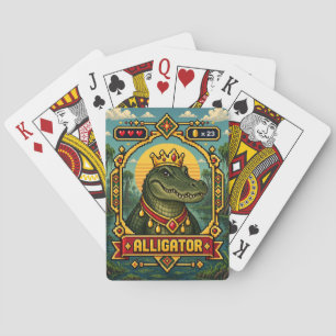 Alligator Retro 8-Bit Pixel Art Playing Cards