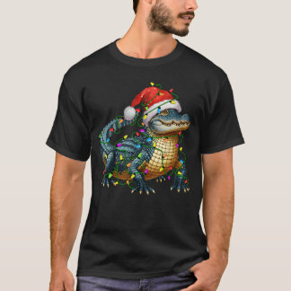 Alligator Santa Christmasree Lighting Xmas Funny f T-Shirt