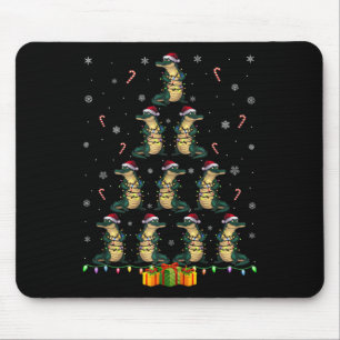 Alligator Santa Hat Xmas Lights Men Women Christma Mouse Pad