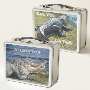 Alligator See You Later Photographic Wildlife Metal Lunch Box