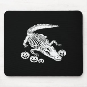 Alligator Skeleton Birthday Halloween Mens Womens Mouse Pad