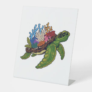 Alligator Snapping Red-Eared Slider Tortoise Pedestal Sign