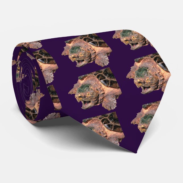 Alligator snapping turtle tie (Rolled)