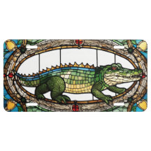 alligator stained glass window