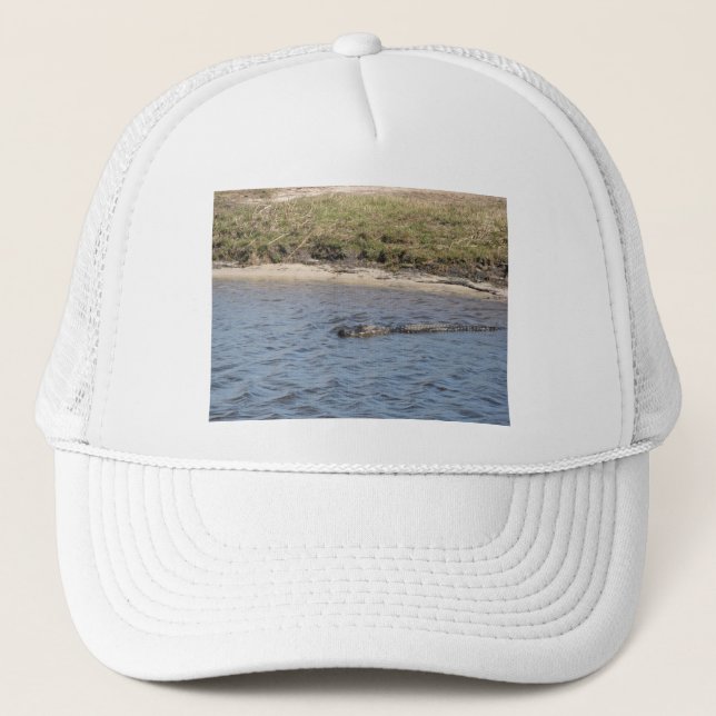 Alligator Swimming in the Florida Water Trucker Hat (Front)