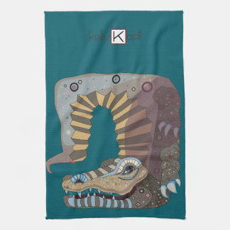 Alligator tea towel