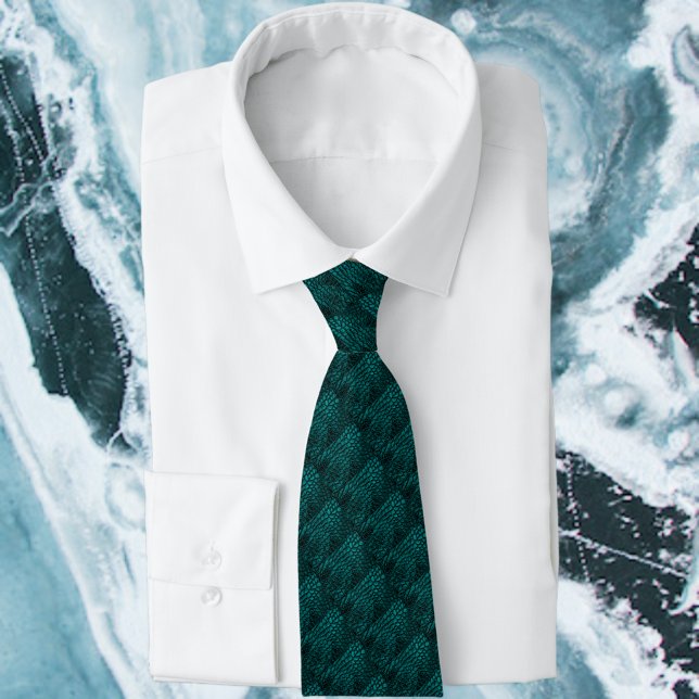 Alligator Teal Faux Leather Tie (Creator Uploaded)