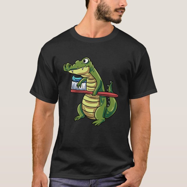 Alligator Teeth Crocodile Lizard Reptile Florida E T-Shirt (Front)