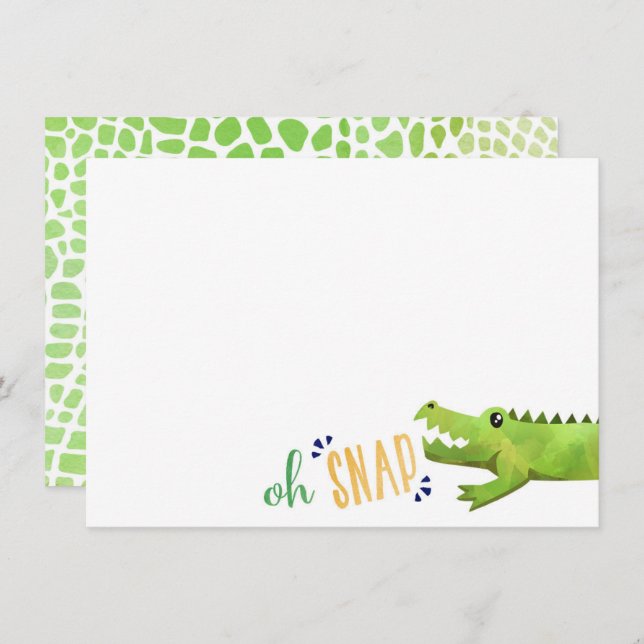 Alligator Thank You Note Cards (Front/Back)