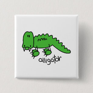 Alligator Tshirts and Gifts 15 Cm Square Badge