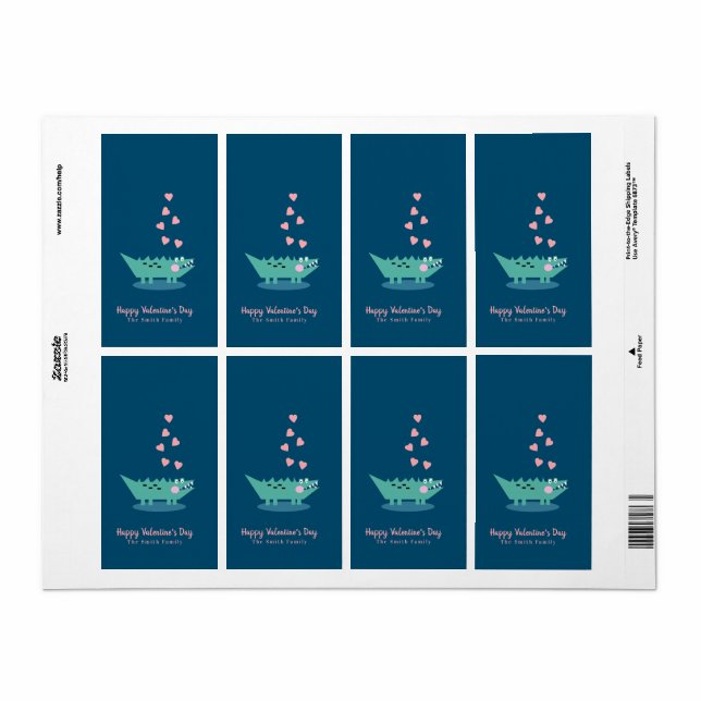 Alligator Valentines Day Vertical (Full Sheet)