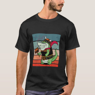 Alligator viking cartoon fun fierce hammer armor h T-Shirt