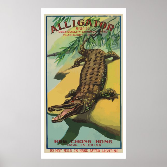 Alligator (Vintage Chinese Firecracker) Poster (Front)