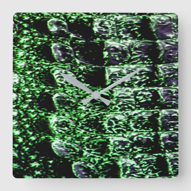 Alligator Wall Clock Square (Front)