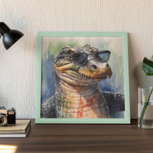 alligator wearing sunglasses