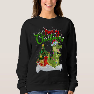 Alligator Xmas Decorations Santa Alligator Chris Sweatshirt