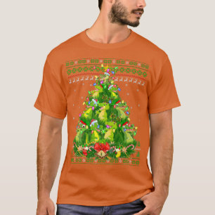 Alligator Xmas Lighting Tree Santa Alligator Ugly  T-Shirt
