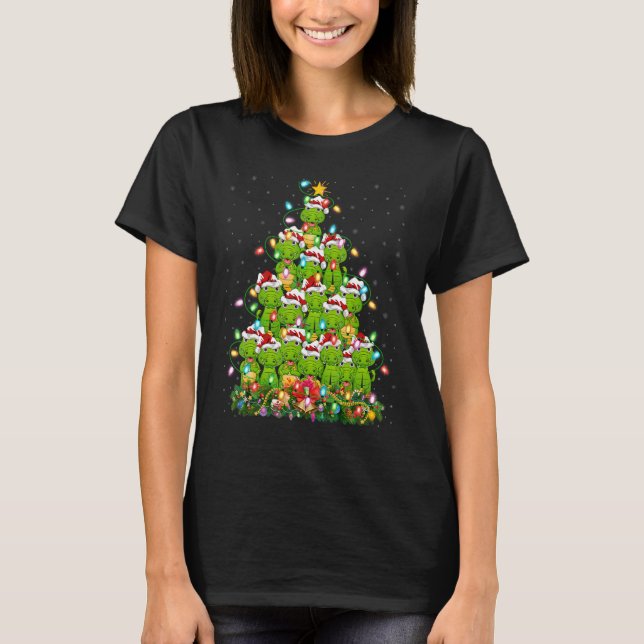Alligator  Xmas Lights Santa Alligator Christmas T T-Shirt (Front)