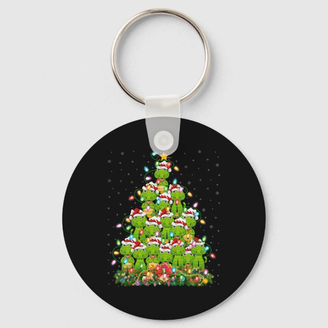Alligator Xmas Tree Lighting Santa Alligator Chris Key Ring (Front)