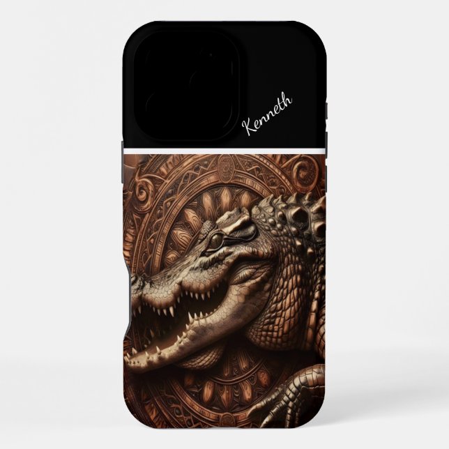 Alligator's Ancient Embrace iPhone Case (Back)